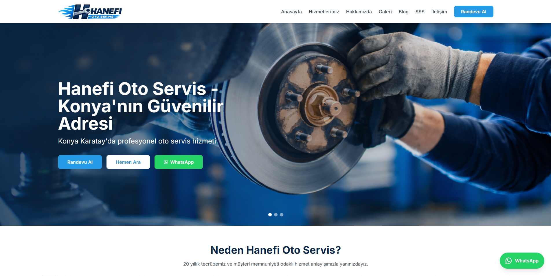 Hanefi Oto Servis Kurumsal Web Sitesi Yayına Alındı