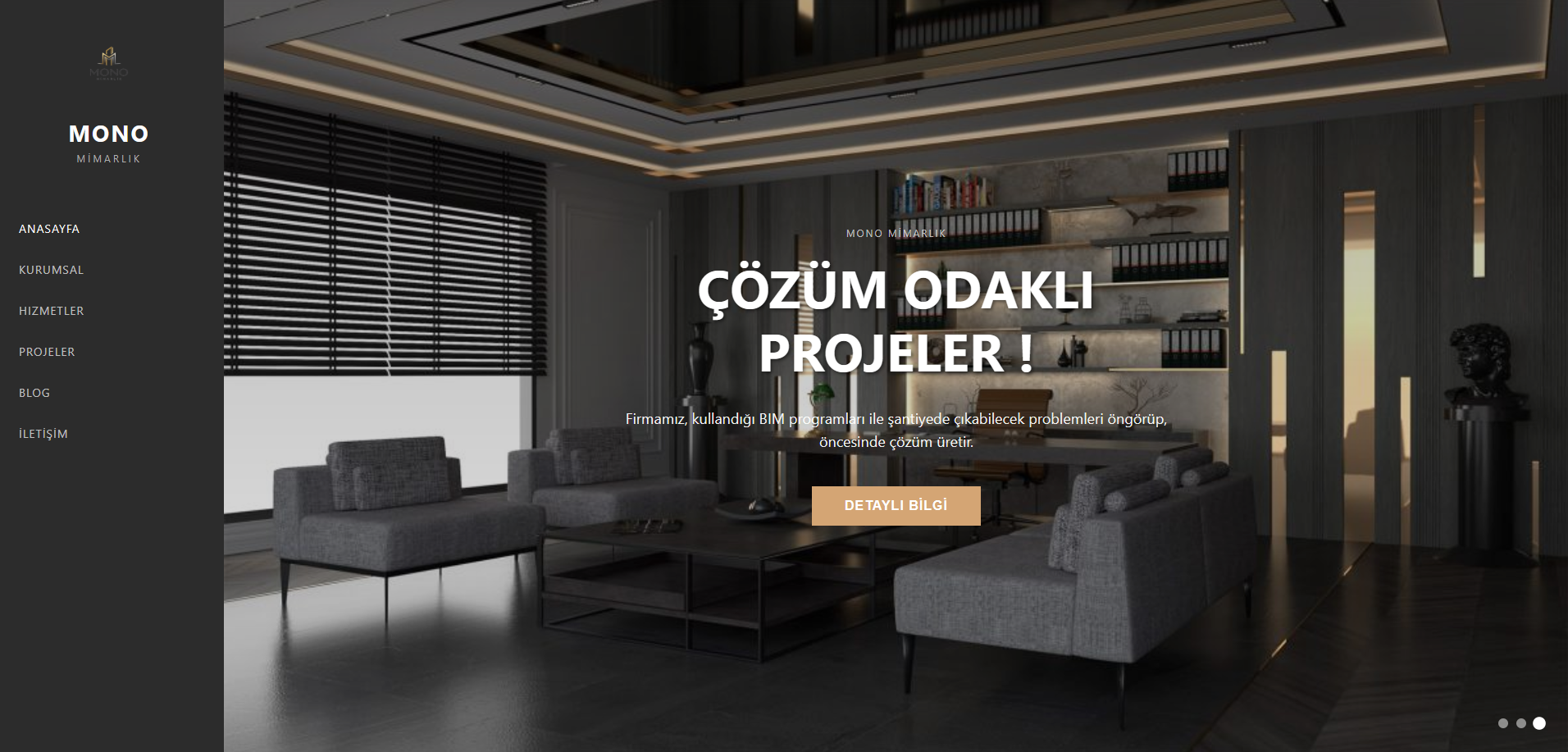 Mono Mimarlık Kurumsal Web Sitesi Tasarım Projesi Tamamlandı